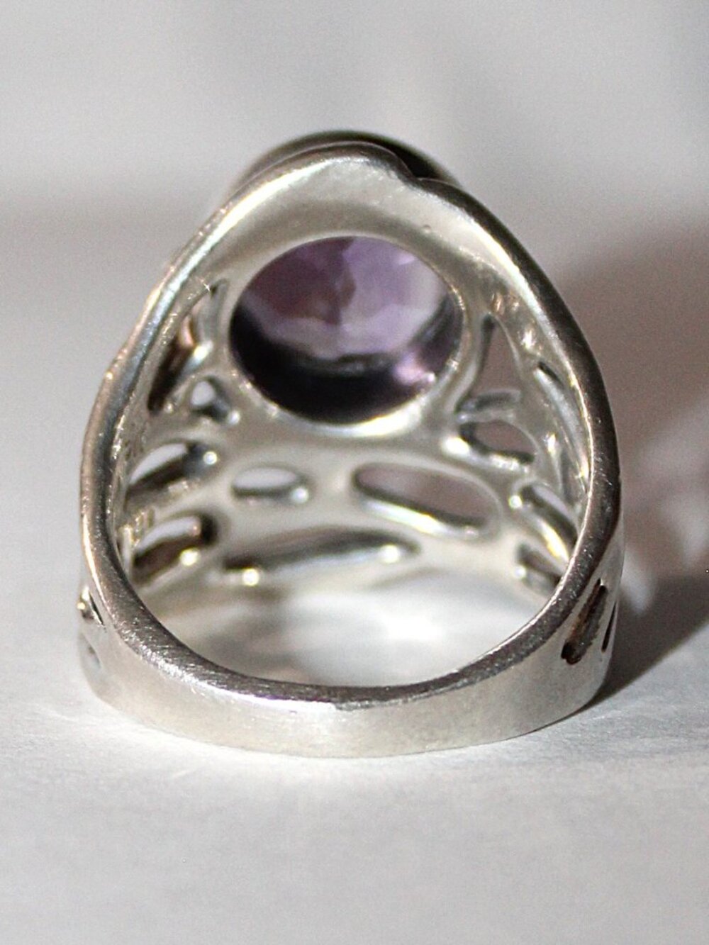 Hagit Gorali Sterling Silver Amethyst Ring SZ 7.25 - Picture 3 of 7
